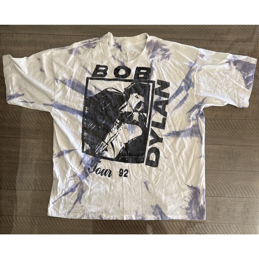 Vintage Bob Dylan Tour 92 T-Shirt Tie Dye Rock Band Tee 90s Graphic XL